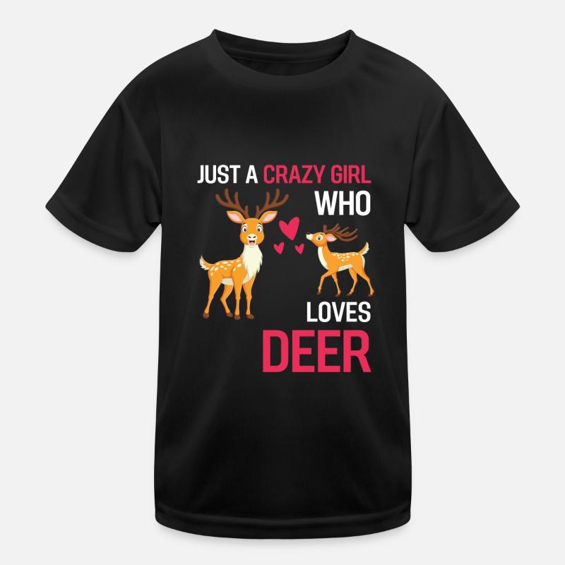 Rotwild Wald Tier Mädchen Geschenk Hirsch Kinder Funktions-T-Shirt