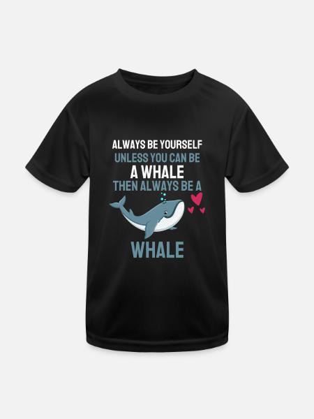 Animal Lovers Sea Animal Gift Funny Whale - Kids Functional T-Shirt - black - Front