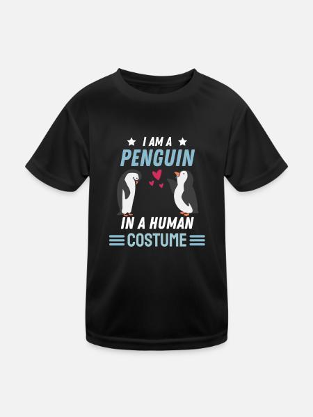 Penguin Costume Zoo Animal Gift Funny Penguin - Kids Functional T-Shirt - black - Front