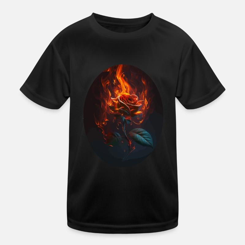Cadeau Burning Rose T-shirt sport Enfant