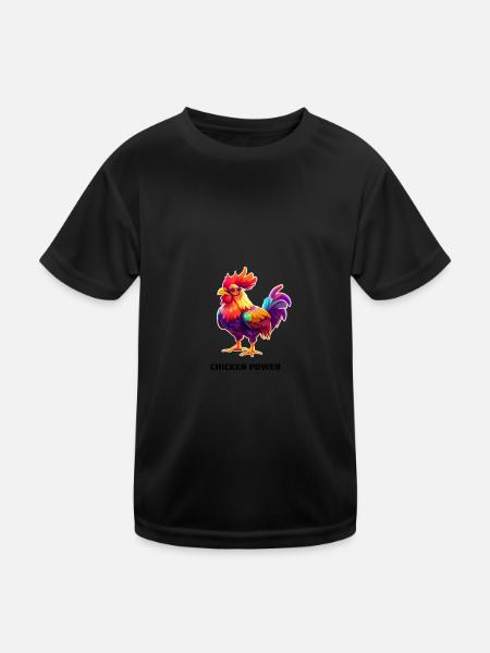 CHICKEN POWER - Kids Functional T-Shirt - black - Front