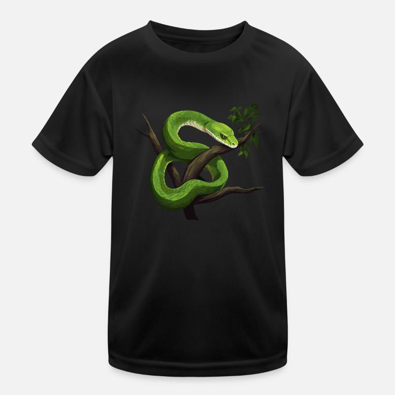 Green Mamba Snake Kids Functional T-Shirt