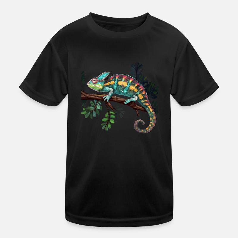 Chameleon Branch Reptiles Kids Functional T-Shirt