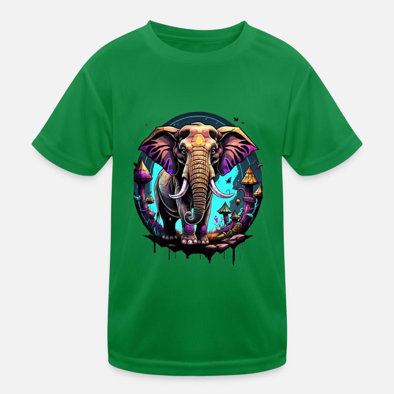 Graffiti Elefant Kinder Funktions-T-Shirt