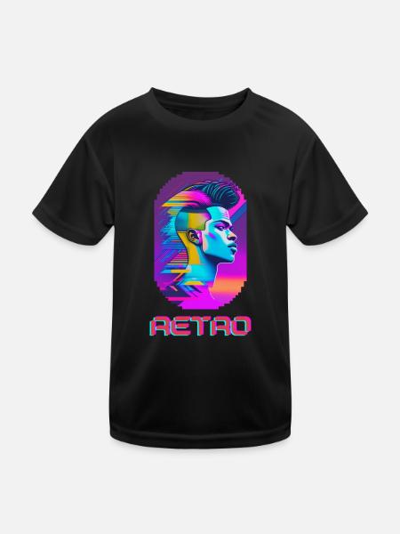 Retro Punk - Kids Functional T-Shirt - black - Front