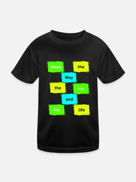 Jesus the way colour - Kids Functional T-Shirt - black
