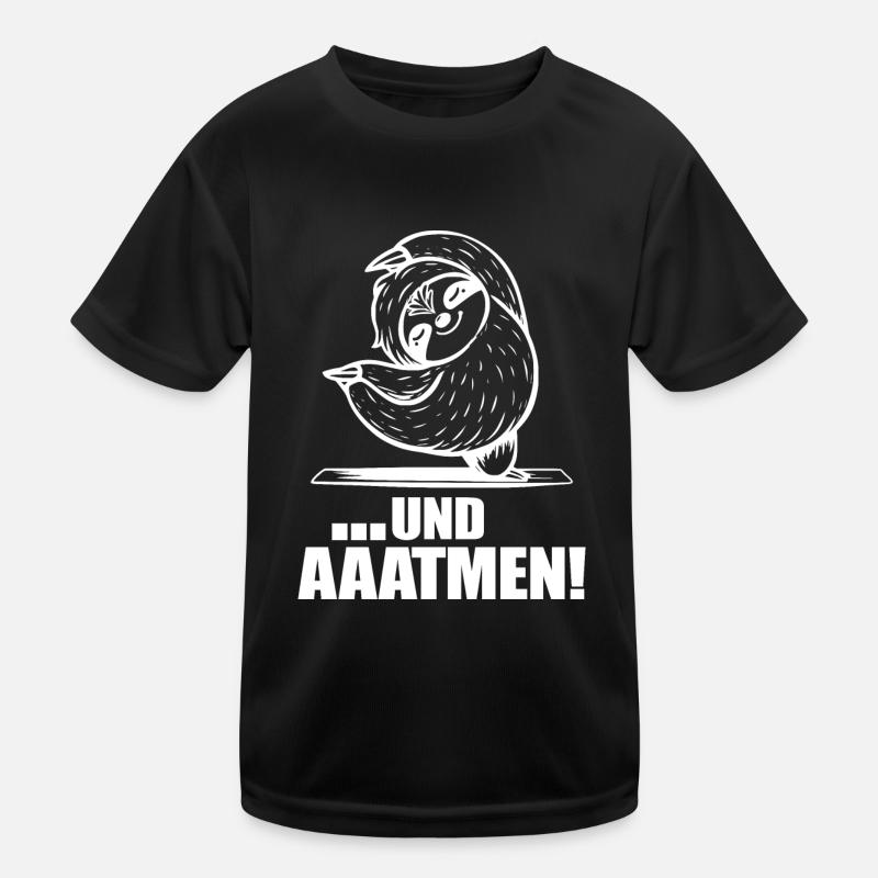 Faultier Yoga Spruch Kinder Funktions-T-Shirt