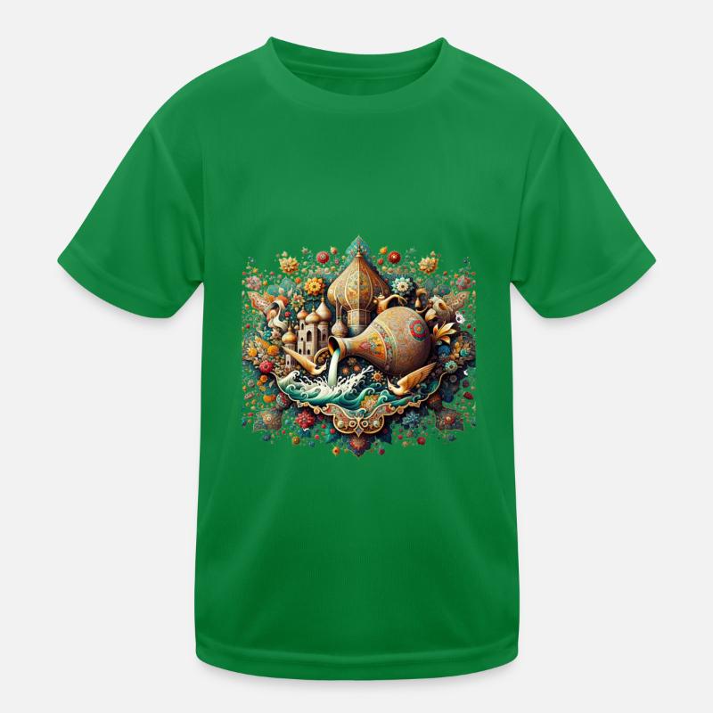 Mit Wasser gefülltes Gefäß, inspiriert von persischer Kunst Kinder Funktions-T-Shirt