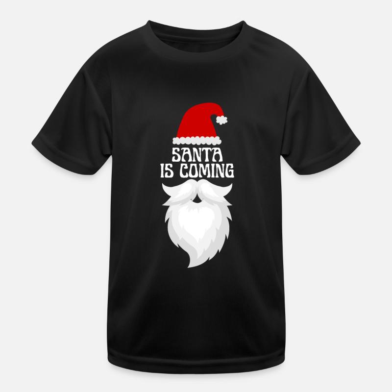 Santa is coming - Kids Functional T-Shirt - black
