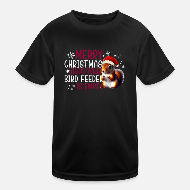 Frohe Weihnachten Eichhörnchen Humor Lustig Witzig Kinder Funktions-T-Shirt