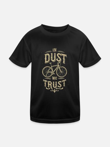 Gravel bike lovers design ''In Dust we Trust'' - Kids Functional T-Shirt - black