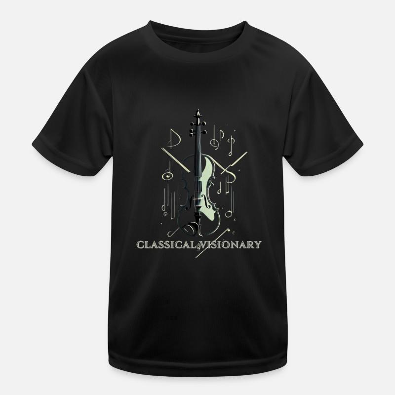 Minimalistic Classy design for classical music fan - Kids Functional T-Shirt - black