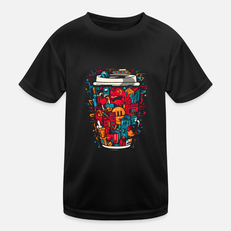 Design pop art de scène de café urbain T-shirt sport Enfant