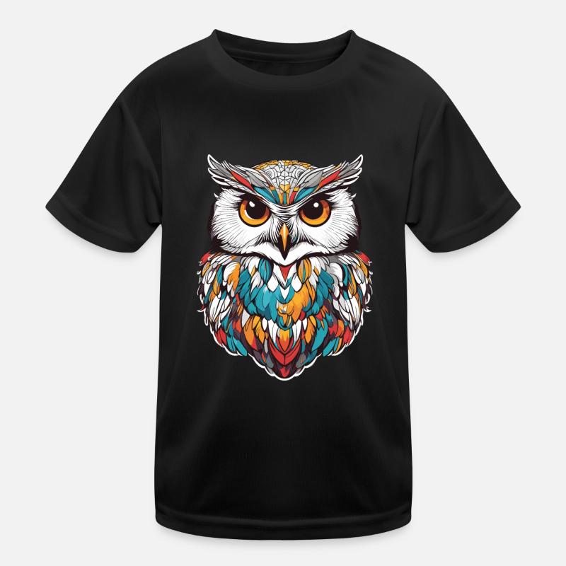 Schnee-Eule - Kinder Funktions-T-Shirt - Schwarz
