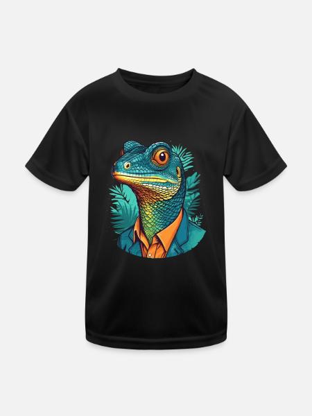 Monitor Lizard - Kids Functional T-Shirt - black - Front