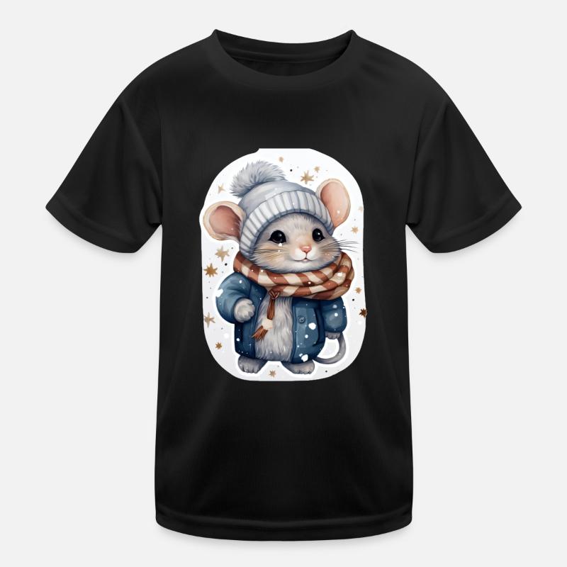 Süße Wintermaus Kinder Funktions-T-Shirt