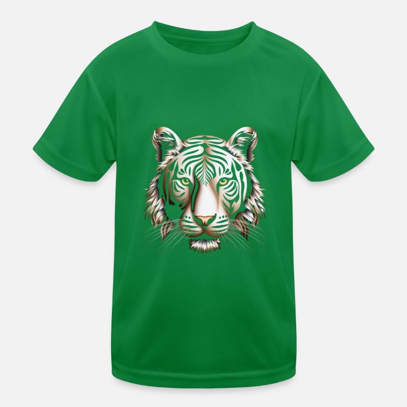 Dynamic Op Art Tiger Canvas Print Kids Functional T-Shirt