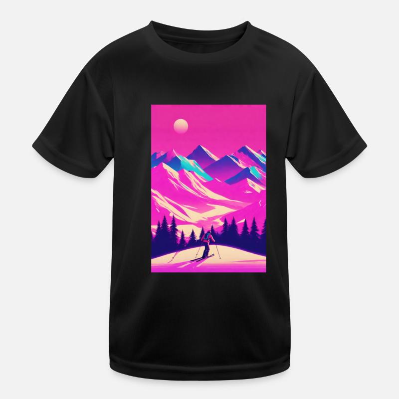 Skiing Kids Functional T-Shirt