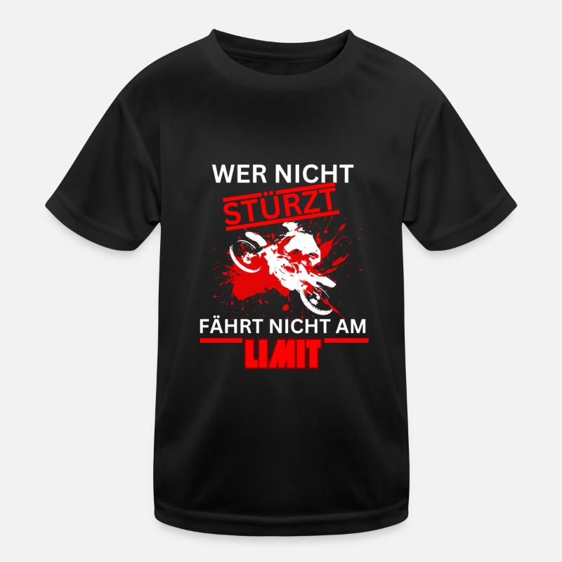 If you don't crash, you don't ride at the limit - Motorcycle Kids Functional T-Shirt