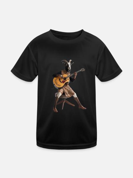 goat guitar - Kids Functional T-Shirt - black
