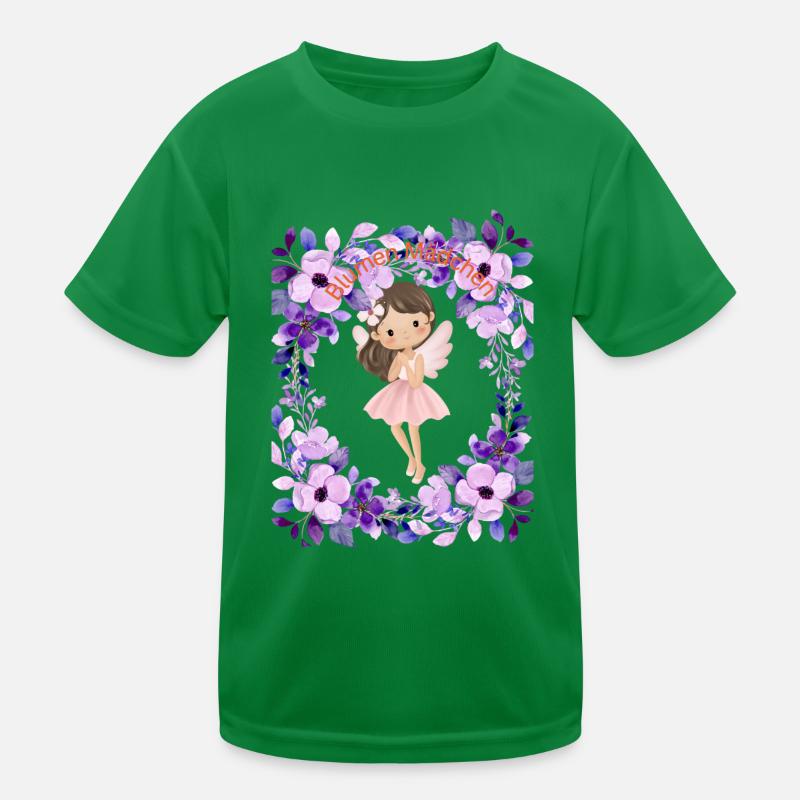 Blumen Mädchen Kinder Funktions-T-Shirt