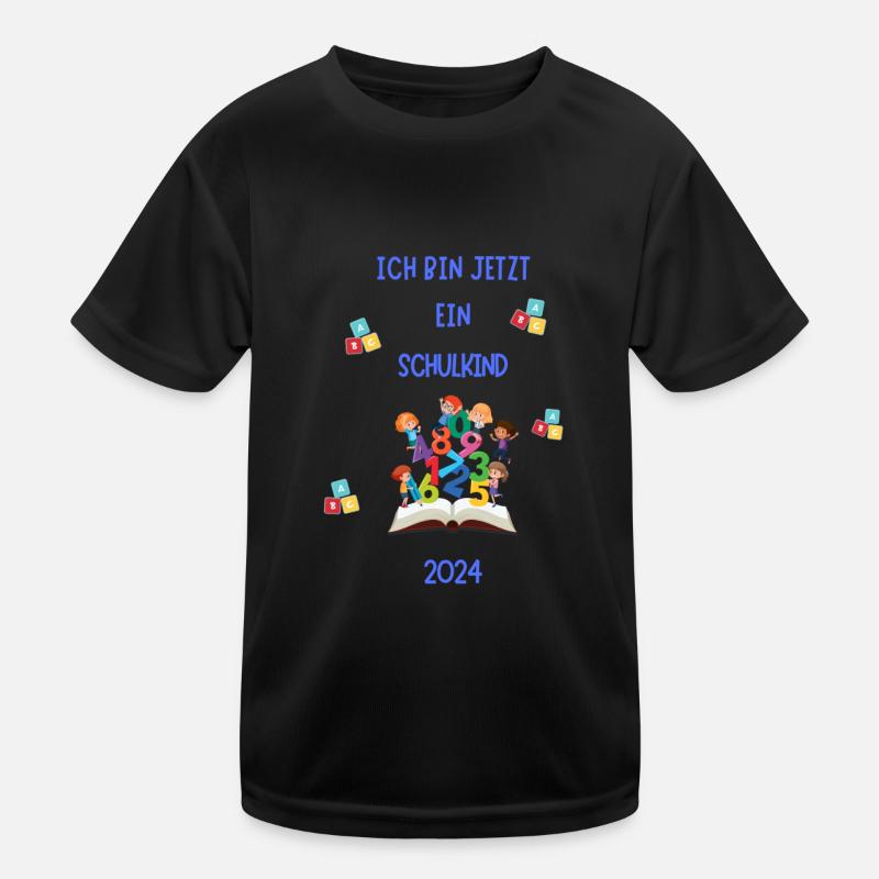 Ich bin ein Schulkind 2024 - Kinder Funktions-T-Shirt - Schwarz