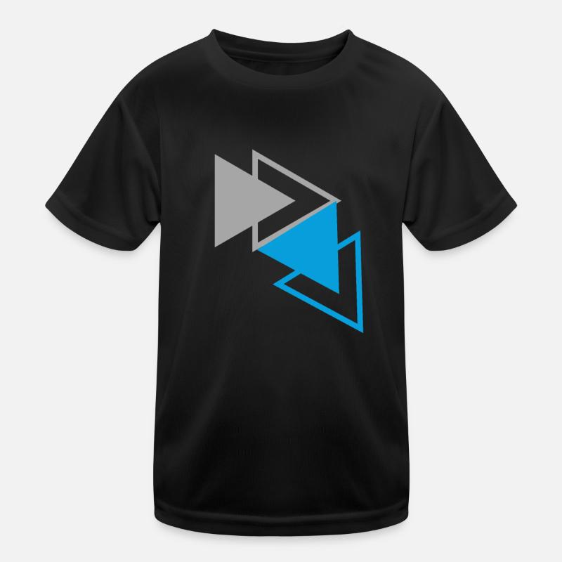 "Triangles Blue Gray Design" Kids Functional T-Shirt