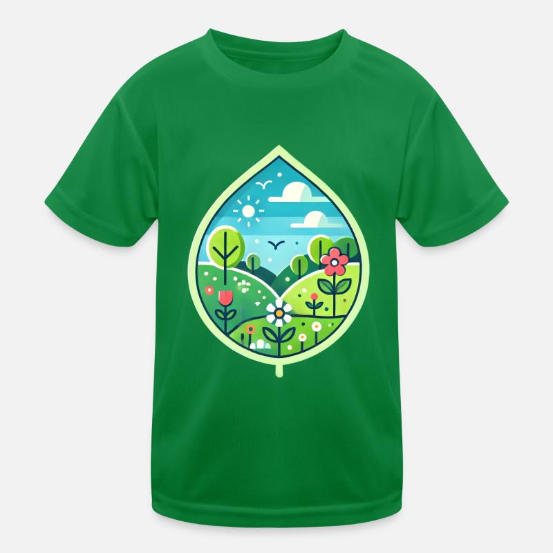 Blatt Frühling Kinder Funktions-T-Shirt
