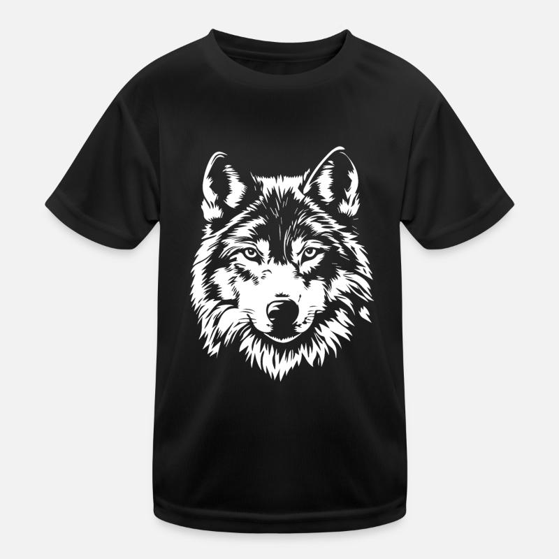 Wolf Gesicht Kinder Funktions-T-Shirt