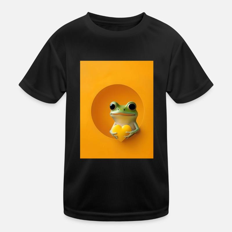 Frosch Herz süß Geschenk Kinder Funktions-T-Shirt