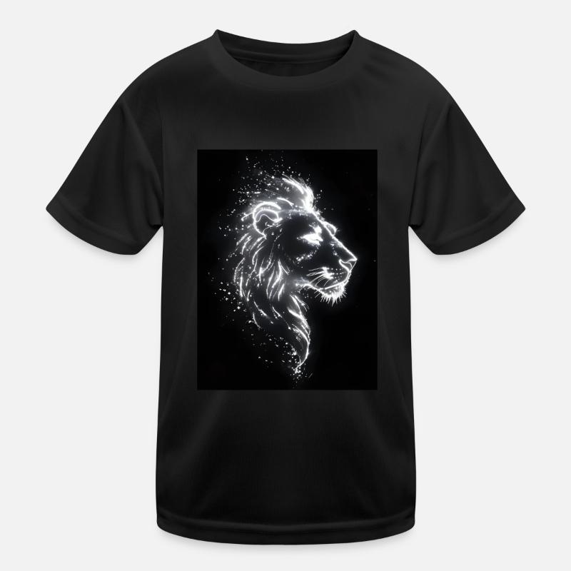Löwe Silhouette Neon Geschenk Kinder Funktions-T-Shirt
