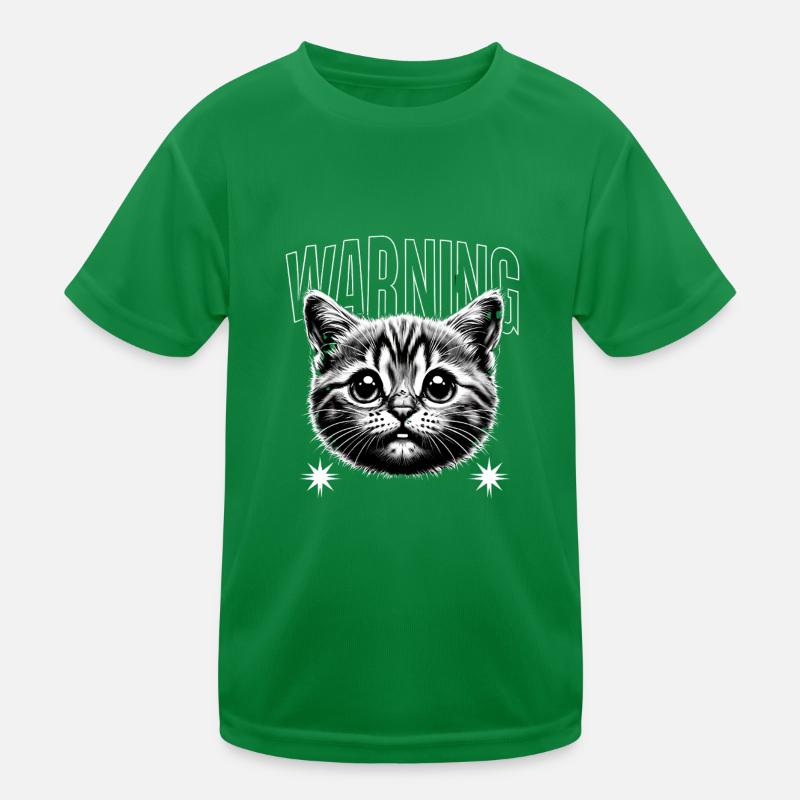 Warning Katze Mieze Geschenk Kinder Funktions-T-Shirt