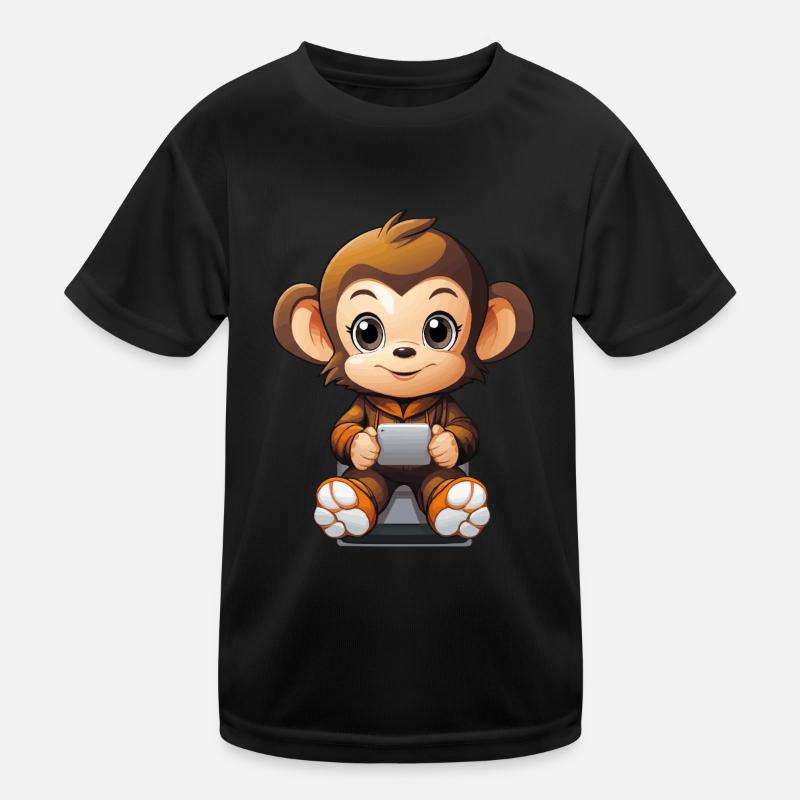 Monkey Charging Dock Kids Functional T-Shirt