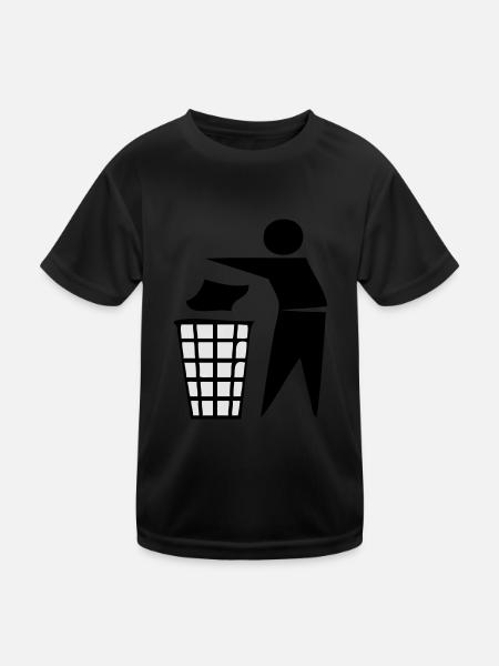 keep tidy - Kinder Funktions-T-Shirt - Schwarz
