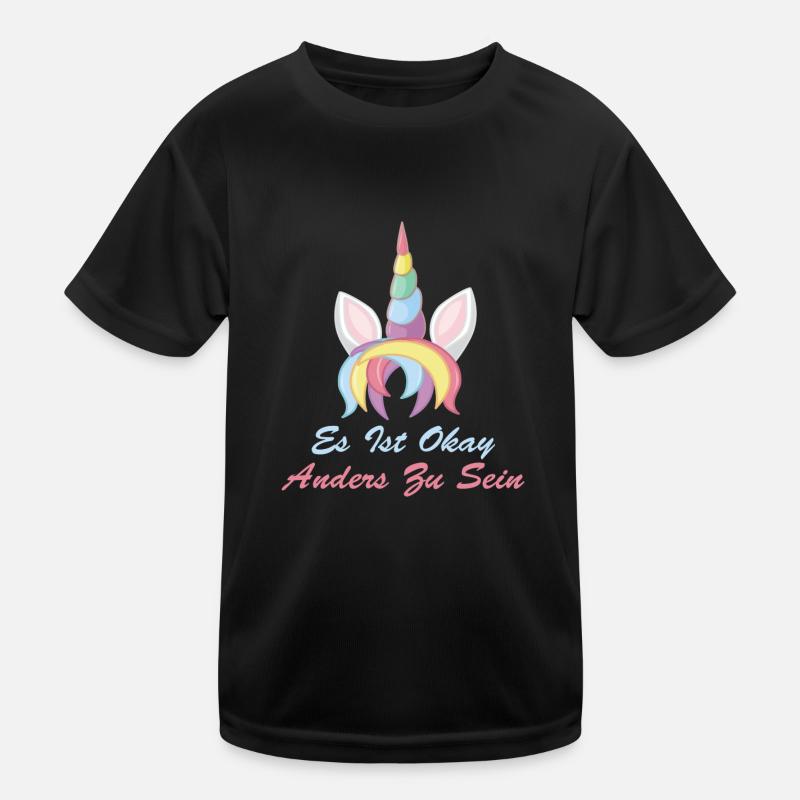 Lustiges Einhorn Geschenk Anders sein Unicorn Okay Kinder Funktions-T-Shirt
