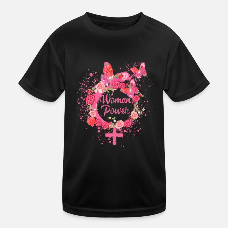 Womanpower,Couronne de fleurs,Roses,Fleurs, Logo T-shirt sport Enfant