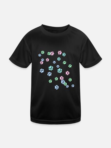 Pattes de chat, patte, pattes, chat - T-shirt sport Enfant - noir - Devant