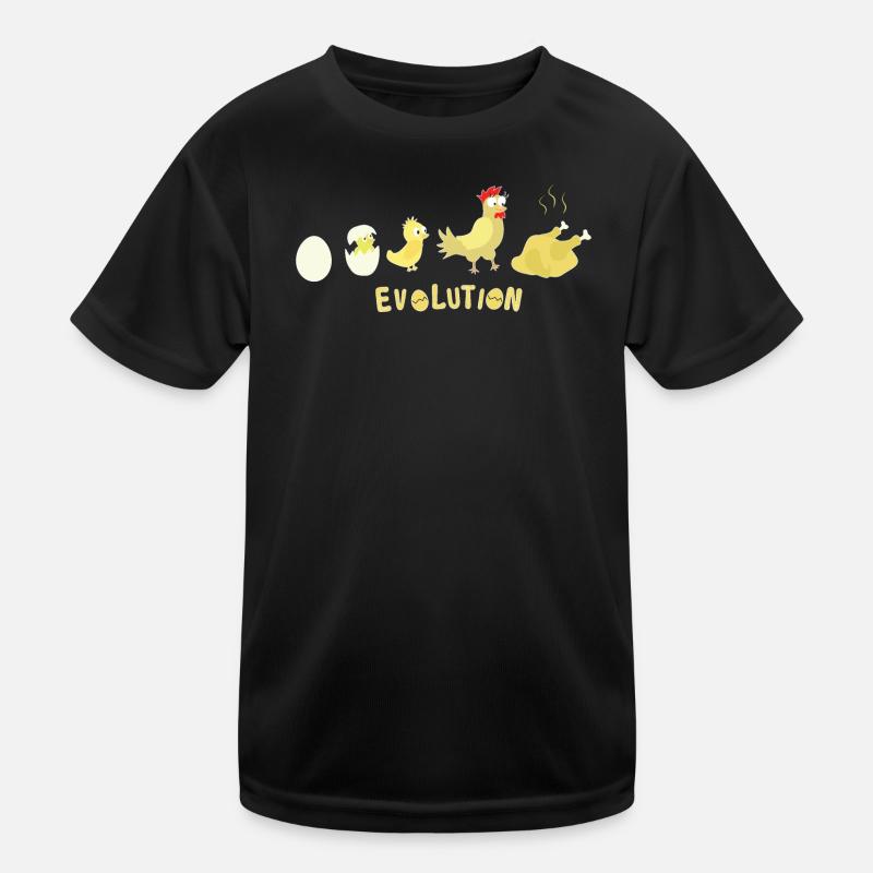 Evolution Ei Huhn Brathähnchen BBQ Barbecue Kinder Funktions-T-Shirt