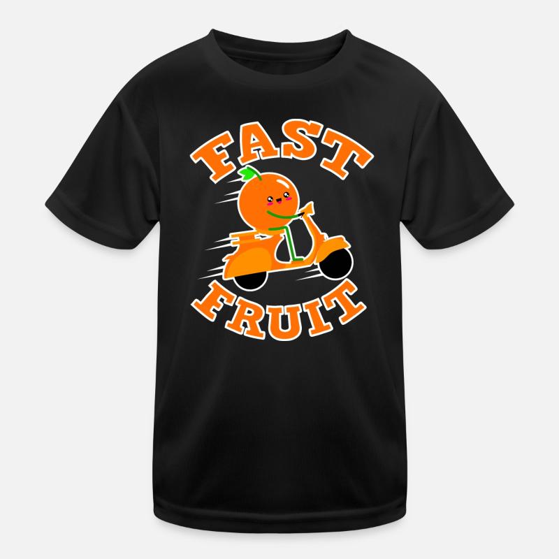 Fast Fruit Orange auf Roller - Fast Food Kinder Funktions-T-Shirt