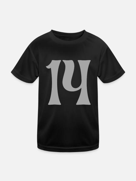 14 - Kinder Funktions-T-Shirt - Schwarz - Vorne