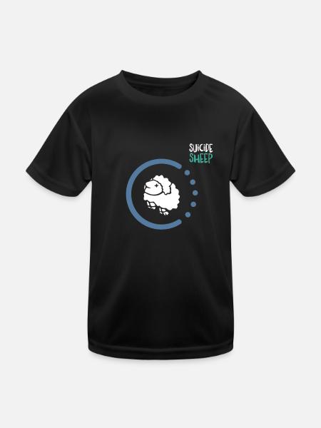 Mr Suicide Sheep - Kids Functional T-Shirt - black - Front