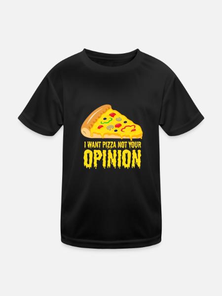 Je veux une pizza - pas votre avis - T-shirt sport Enfant - noir - Devant