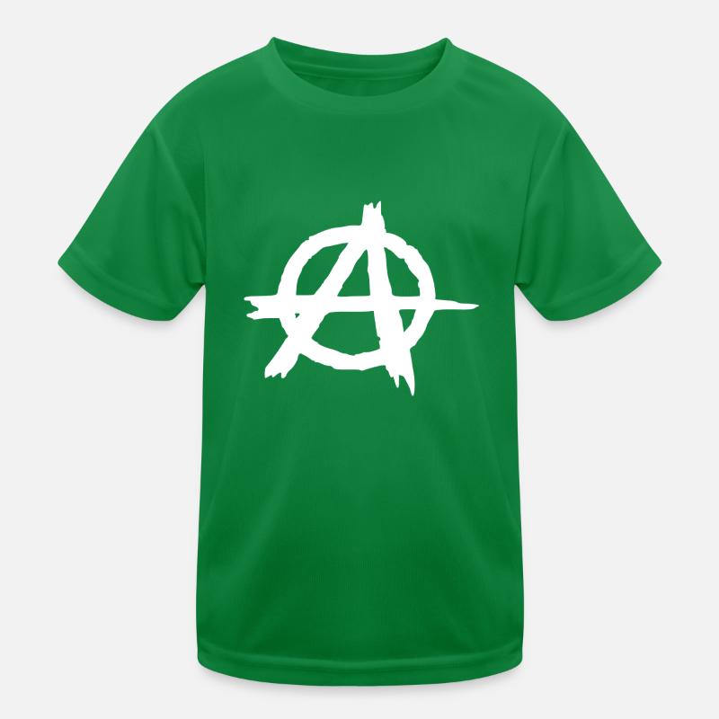 Anarchy symbol in circle Kids Functional T-Shirt