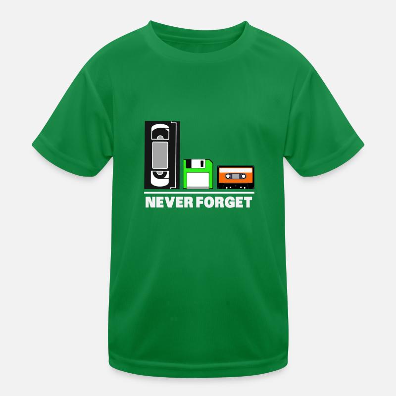 Never Forget Floppy Disk Retro Shirt 80s Kids Functional T-Shirt