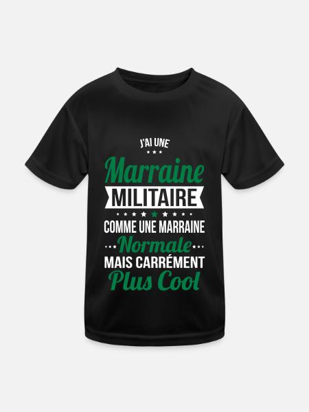 J'ai une marraine militaire plus cool - T-shirt sport Enfant - noir - Devant