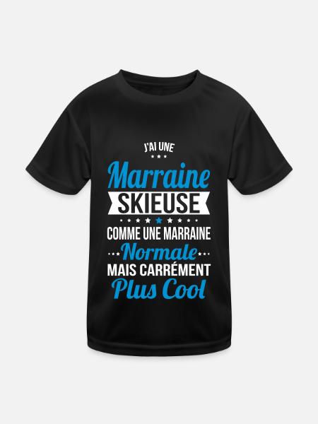 J'ai une marraine skieuse plus cool - T-shirt sport Enfant - noir - Devant