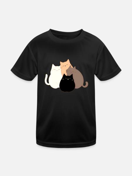 4 Chats - T-shirt sport Enfant - noir - Devant