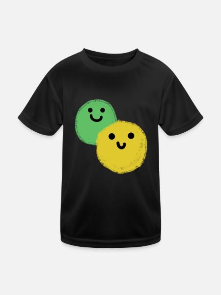 Zwei Bälle - Kinder Funktions-T-Shirt - Schwarz - Vorne