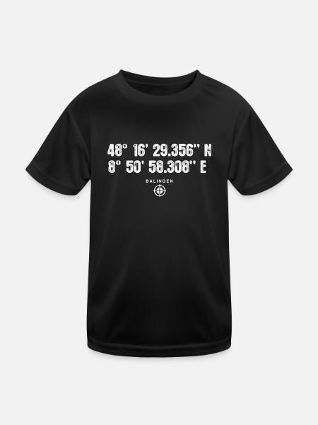 Balingen Geocacher Geschenk Standort GPS Stadt - Kinder Funktions-T-Shirt - Schwarz - Vorne