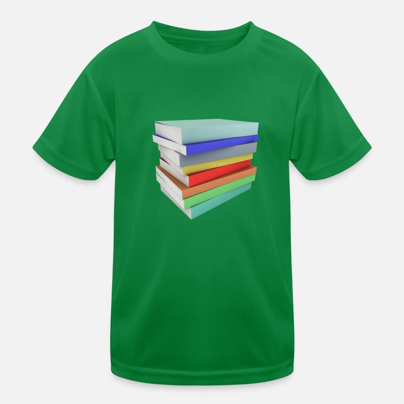 Stapel Bücher Kinder Funktions-T-Shirt